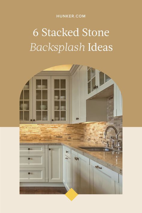 Kitch Backsplash Ideas, Stone Kitchen Ideas, Airstone Backsplash, Stone Backsplash Ideas, Kitchen Backsplash Ideas Brown Cabinets, Stacked Stone Backsplash, Rock Backsplash, How To Clean Stone, Backsplash With White Cabinets