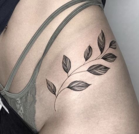 Vine Tattoos On Hip, Hip Tattoos Women Vines, Vines On Hip Tattoo, Leaves On Hip Tattoo, Leaves Tattoo Women, Hip Leaf Tattoo, Hip Tattoo Leaves, Leaf Hip Tattoos Women, Leaves Hip Tattoo