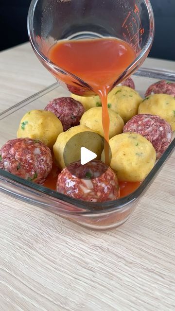 yummakers on Instagram: "After I discovered this recipe, I just want to make meatballs like this.

#meatballs #delicious #food" Campfire Meatballs, How To Make Meatballs With Ground Beef, Recipes Using Italian Meatballs, Stuffed Meatballs Baked, Meatball Potato Bake, Meatball Casserole With Frozen Meatballs, Meat Ball Dinner Ideas, Eyeball Meatballs, Sicilian Meatballs Recipe