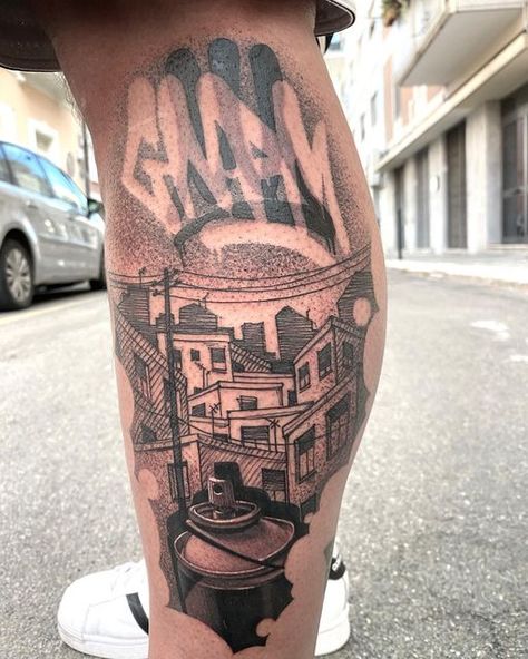 Graffiti Tattoo Ideas, Boombox Tattoo, Elements Of Hip Hop, Urban Tattoos, F Tattoo, Art Inspired Tattoos, Tattoo Graffiti, Sketch Style Tattoos, Street Basketball