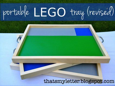 “L” is for Lego Tray #4 Lego Tray, Lego Hacks, Lego Board, Lego Table, Lego Room, Lego Storage, Tray Diy, Lego Party, Toy Rooms