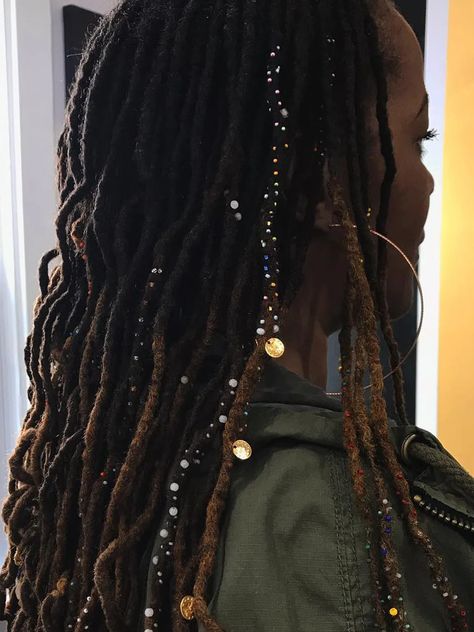 Loc Crystals, Alternative Loc Styles, Loc Sprinkles Locks, Loc Sprinkles, Short Dreadlocks Styles, Locs Styles, Beautiful Dreadlocks, Short Locs Hairstyles, Faux Locs Hairstyles