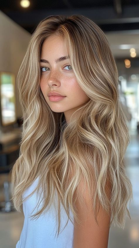 30 Balayage Hair Colors You Need to Try in 2024: Top Picks for a Stylish Transformation Color Blonde Hair Ideas, Long Hair Styles Blonde, Belliage Hair Blonde, Fall Hair Colors Long Hair, Rooted Balayage Blonde, Natural Blond Hair With Highlights, Natural Blond Balayage, Blending Roots With Blonde Hair, Hair Inspo Blonde Balayage