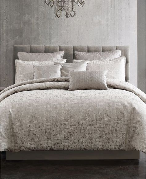 Riverbrook Home Genoa 9 Piece Queen Comforter Set & Reviews - Comforter Sets - Bed & Bath - Macy's Comforter Sets For Grey Headboard, Trendy Bedding Comforter Sets, Pink Bedroom For Adults, Dark Grey Headboard, Silver Bedding, Grey Comforter Sets, Grey Comforter, Floral Comforter Sets, Grey Headboard