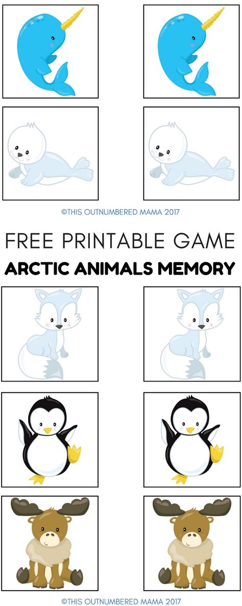 Free Printable Arctic Animals Memory Game for Arctic Animal Unit Studies! #homeschooling #ihsnet #kidsactivities #freeprintable #printables #homeschoolprintables #unitstudy Preschool Arctic Animals Activities, Arctic Animals Lesson Plans Preschool, Polar Animals Kindergarten, Preschool Artic Animals Activities, Arctic Animals Preschool Activities Free Printables, Arctic Animals Toddler Activities, Arctic Activities Preschool, Artic Animal Activities For Preschool, Winter Animals Preschool Crafts