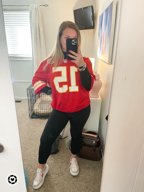 Super bowl Sunday fit! Super Bowl, football, Sunday, chiefs, outfit, Super Bowl party Follow my shop @HallieGreer on the @shop.LTK app to shop this post and get my exclusive app-only content! #liketkit #LTKstyletip #LTKFind #LTKSeasonal @shop.ltk https://liketk.it/41IPX Chiefs Football Outfit Women, Super Bowl Fits, Super Bowl Outfits For Women Chiefs, Super Bowl Party Outfit, Superbowl Outfits, Superbowl Outfit, Superbowl Outfits Women, Super Bowl Outfits For Women, Chiefs Super Bowl Shirts