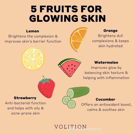 Fruits For Glowing Skin, Healthy Vibes, Food For Glowing Skin, Eat Pretty, How To Get Rid Of Pimples, Treat Acne, Healthy Skin Tips, For Glowing Skin, Skin Glow