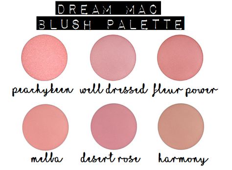 Dream MAC Blush Palette: Peachykeen, Well Dressed, Fleur Power, Melba, Desert Rose, Harmony Mac Fleur Power Blush, Mac Melba Blush, Mac Blusher, Mac Makeup Foundation, How To Apply Blusher, Makeup Drawers, Mac Makeup Eyeshadow, Mac Makeup Looks, Best Mac Makeup