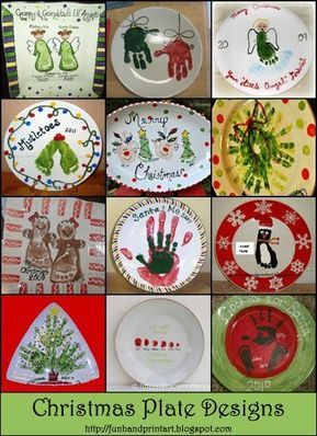 Diy Christmas Plate, Mistletoes Footprint Craft, Christmas Footprint Crafts, Mistletoe Footprint, Reindeer Handprint, Handprint Ornaments, Cookies For Santa Plate, Handprint Christmas, Christmas Eve Traditions