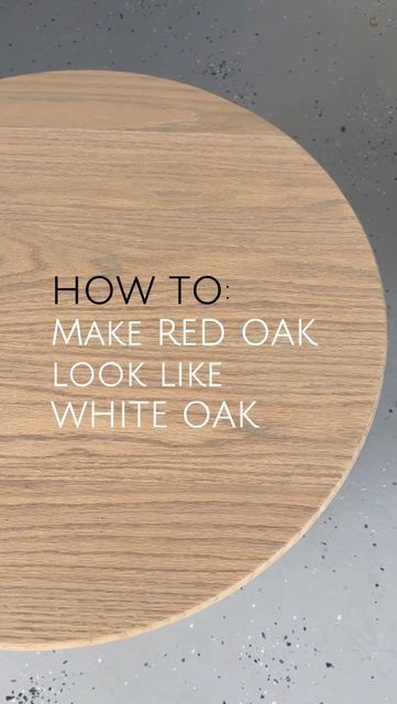 Natalie | DIY, Builds & Design on Instagram: "Love the look of white oak but can only find red oak and don’t like the pink undertones you see in the red oak? Well, here’s the perfect stain combo to turn red oak into the gorgeous tone and shade of white oak! 👍🏼 ✨What stains/liquids you need: -Varathane “Aged Wheat” -Varathane “Antique White” -Odorless Mineral Spirits ✨Mix these 3 in a ratio of 1:2:2 (aged wheat : antique white : mineral spirits) in a plastic cup until it’s a super pretty and wa Ozark House, Red Oak Stain, Wood Refinishing, Red Oak Floors, How To Make Red, Refinish Furniture, Red Oak Wood, Refinishing Furniture Diy, Farm Living