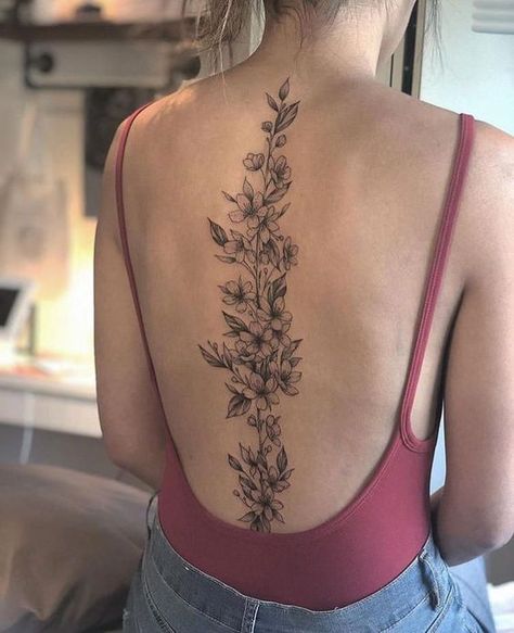 Bird Woman, Angel Woman, Floral Back Tattoos, Flower Spine Tattoos, Tattoo Bird, Back Piece Tattoo, Tattoo Minimalist, Woman Tattoo, Cat Tattoos