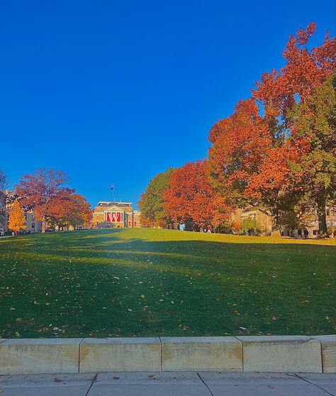 University Of Wisconsin Madison Aesthetic, Madison Wisconsin Aesthetic, Uw Madison Aesthetic, Wisconsin Aesthetic, Wisconsin Fall, The Places Youll Go, College Vibes, Wisconsin Madison, University Of Wisconsin Madison