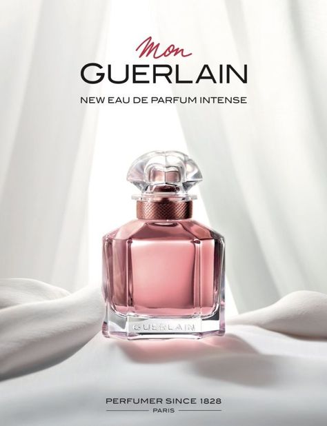 Mon Guerlain Perfume, Bottle Aesthetic, Guerlain Perfume, Digital Advertising Design, Ariana Grande Perfume, Perfume Organization, Aesthetic Luxury, Perfume Ad, Feminine Fragrance