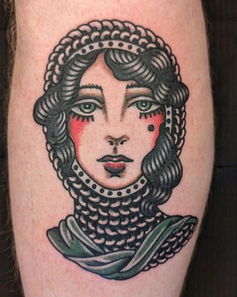 Traditional Tattoo Woman Face, Traditional Back Tattoo, Illusion Tattoo, Traditional Tattoo Woman, Americana Tattoo, Lady Tattoo, Illusion Tattoos, Optical Illusion Tattoos, Traditional Tattoo Inspiration