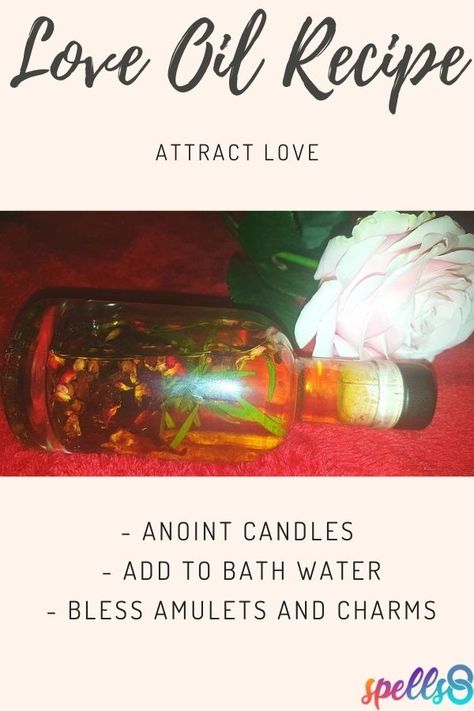 Love Oil: To Attract Love! – Spells8 Attraction Oil Recipe Witchcraft, Novice Witch, Witchy Ingredients, Zodiac Leo Art, Magick Oil, Essential Oil Perfumes Recipes, Herbs List, Attracting Love, Easy Love Spells