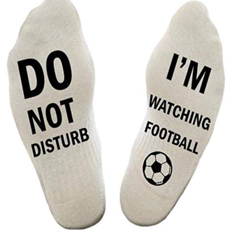 Himozoo 'Do Not Disturb I'm Watching Football or Rugby' Socks Novelty Funny Socks for Men Women Gifts (Black-football... Funny Socks For Men, Football Lover Gifts, Watching Football, Football Lover, Football Icon, Classic Football, Gifts For Football Fans, Football Socks, Mens Crew Socks