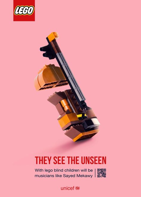 Lego Print Advert By The Higher Institute Of Applied Arts: They See the Unseen | Ads of the World™ Lego Ads, Wwf Poster, Creator Archetype, See The Unseen, Visual Poster, Lego Print, Cool Ads, Artistic Room, Baby Ads