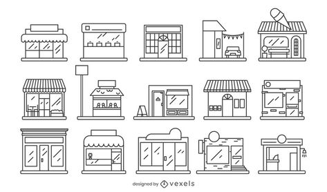 Storefront Stroke Style Design Collection #AD , #Stroke, #Storefront, #Design, #Collection, #Style Storefront Illustration Graphic Design, Store Design Drawing, Storefront Drawing, Store Sketch, Store Illustration, Pond Painting, Storefront Design, Mo Design, Get My Life Together