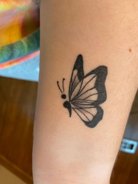 Butterflies Semicolon Tattoo, Transition Butterfly Tattoo, Semi Collin Butterfly Tattoo, Tattoo Ideas Butterfly Project, Butterfly Comma Tattoo, Ed Butterfly Tattoo, Seni Colon Butterfly Wrist Tattoo, Tattoo Semi Colon Butterfly, Semi-colon Butterfly Tattoo Aesthetic