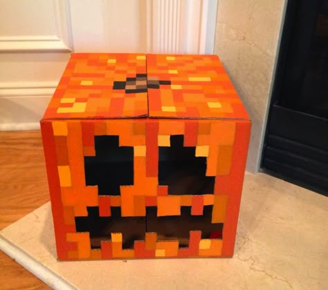 Minecraft Halloween Ideas, Minecraft Pumpkin, Minecraft Costumes, Pumpkin Tutorial, Minecraft Theme, Pumpkin Mask, Labu Halloween, Minecraft Christmas, Minecraft Birthday Party