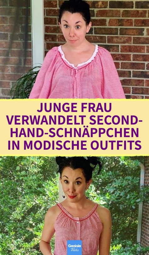 Frau verwandelt 1-Dollar-Kleidung in modische Outfits. 15 Vorher-nachher-Bilder zeigen umgenähte Kleidung. Jillian Owens shoppt nur noch secondhand und näht die Kleidung dann nach ihren Wünschen um. 15 Vorher-nachher-Bilder zeigen die Ergebnisse der umgenähten Kleidungsstücke Jillian Owens, Kleidungsstücke, Kleidung umnähen, secondhand, Vorher-nachher-Bilder Crochet Necklace, Second Hand, Sewing, Crochet, Quick Saves