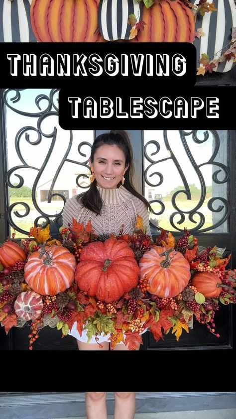 Fall Crafts Decorations, Easy Diy Fall Decor, Fall Pumpkin Centerpieces, Fall Pumpkin Crafts, Fall Decor Diy Crafts, Fall Decor Dollar Tree, Fall Table Centerpieces, Thanksgiving Tablescape, Thanksgiving Diy