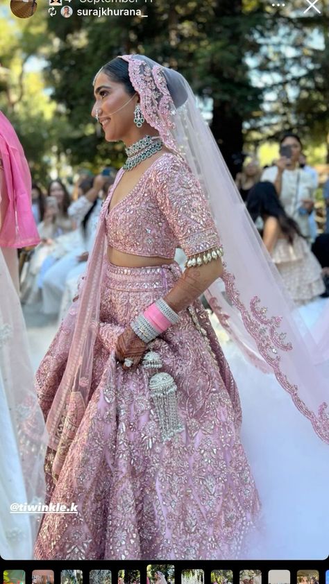 Blush Lehenga Bridal, Light Pink Indian Wedding Dress, Light Bridal Lehenga, Light Pink Wedding Lehenga, Bride Lehenga Indian Pink, Light Pink Lengha, Light Pink Lehenga Bridal, Pink Lengha Bridal, Pink And Silver Lehenga