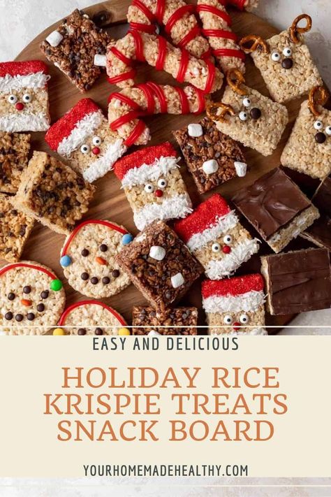 Rice Crispy House Christmas, Easy Christmas Rice Krispie Treats, Rice Crispy Treats Christmas Ideas, Rice Krispie Squares Original, Rice Krispie Treats For Christmas, Rice Krispie Squares Christmas, Reindeer Rice Krispie Treats, Xmas Rice Krispie Treats, Festive Rice Krispie Treats