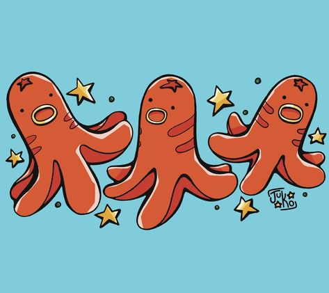 Octo-sausage Inspired by those little guys in bento boxes made of hot dogs 🌭 🐙 #illustration #bentobox #octopus #squid #procreate #doodle #illustragram #digitalart Bento Illustration, Squid Doodle, Hot Dog Octopus, Octopus Sausage, Octopus Doodle, Dancing Octopus, Hot Dog Art, Octopus Hotdogs, Squid Drawing