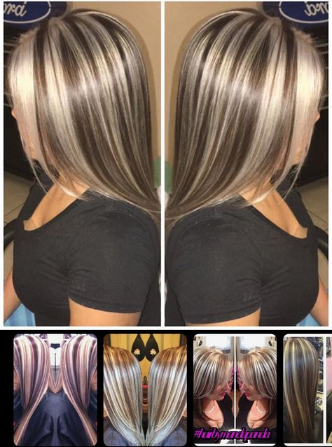 Slicing Highlights, Slice Highlights, Andrea Gutierrez, Dimensional Highlights, Chunky Blonde Highlights, Hair Highlights And Lowlights, Hair With Highlights, Silver Highlights, Dimensional Color