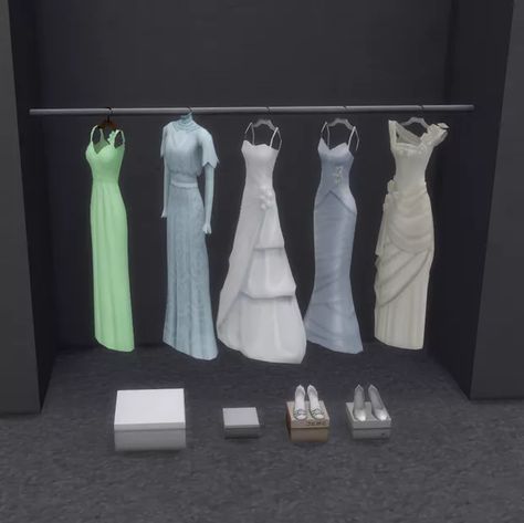 Sims 4 Wedding Dress, Los Sims 4 Mods, Bridal Closet, Bridal Hangers, Dress Hanger, Sims 4 Dresses, Sims 4 Cc Furniture, Sims 4 Cas, Sims 4 Cc Finds