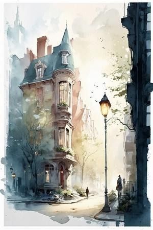 Watercolor Architecture, Architectural Sketch, Watercolor Painting Techniques, 수채화 그림, Watercolor Artists, Watercolor Art Lessons, Online Wall Art, Urban Sketching, 판타지 아트