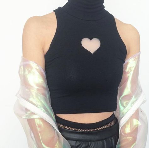 Turtleneck Aesthetic, So Aesthetic, Turtle Neck Crop Top, Aesthetic Shop, Heart Cut Out, 90s Jacket, Aesthetic Shirts, Soft Grunge, Flash Sale