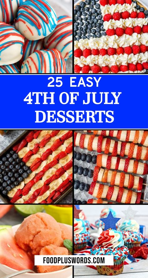 Need ideas for 4th of July desserts? These recipes are festive, fun, and perfect for celebrating with friends and family. Wow your guests with these yummy 4th of July desserts that are quick and easy to make. From homemade treats to unique creations, we've got you covered for your 4th of Jult party desserts. Whether you're catering to a crowd or looking for something the kids will love, these delicious dessert recipes will add sparkle to your spread. Quick And Easy 4th Of July Desserts, Fourth Of July Desserts For A Crowd, 4th Of July Desserts For A Crowd, Lemon Blueberry Cheesecake, July Desserts, Blue Desserts, Dessert Spread, 4th Of July Desserts, Festive Cookies