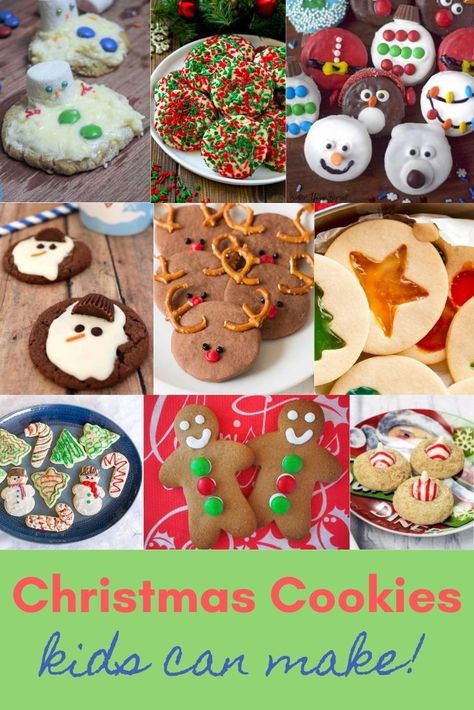 See a handful of easy Christmas cookies that kids can make on their own! Christmas is a great time to include your kids in the baking process. This list contains 50 Christmas cookies that will brighten your holiday baking season. #christmascookies Holiday Cookies To Make With Kids, Toddler Friendly Christmas Cookies, Fun Kids Christmas Cookies, Easy Cookies With Kids, Cookies With Kids Easy, Kid Christmas Cookies Easy, Decorating Sugar Cookies With Kids, Easy Kids Christmas Cookies, Easy Holiday Cookies For Kids