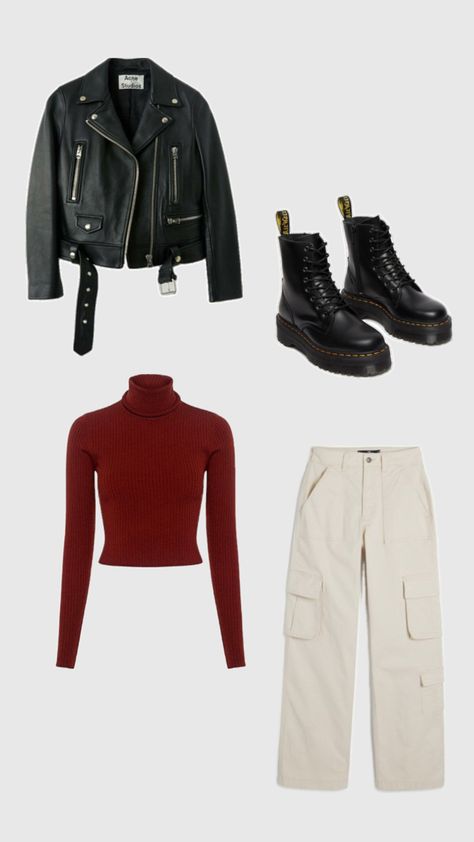 #outfitinspo #explorepage #explore #outfit #outfitideas #fashion #fashioninspo #explorepage #ootd #casual #style #red #turtleneck #sweater #leatherjacket #drmartens #boots #cargo #pants #colddays #winteroutfits #cargopants Style Red Turtleneck, Red Turtleneck Outfit, Outfits With Red, Explore Outfit, Red Turtleneck Sweater, Turtleneck Outfit, Red Turtleneck, Outfit Idea, Dr. Martens