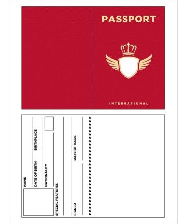 View, Download or Print Passport Template PDF completely free. This template is easily accessible and can be incorporated into any of your personal uses. Passport Template, Passport Invitations, Passport Wedding Invitations, Seni Dan Kraf, Free Word, Sign Dates, Dramatic Play, Paper Toys, Word Template