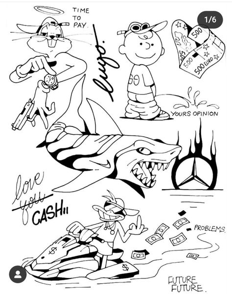 Tatoo Inspiration, Graffiti Tattoo, Tattoo Outline Drawing, Doodle Tattoo, Old School Tattoo Designs, Sketch Tattoo Design, Tattoo Stencil Outline, Tattoo Art Drawings, Cartoon Tattoos