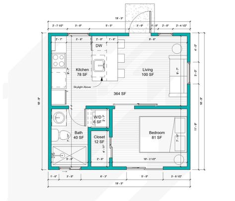 364 sq. ft. Detached Garage ADU in Oakland | Cottage Garage Conversion Ideas Granny Flat, Garage To Granny Flat Conversion, Two Car Garage Apartment Conversion, 2 Car Garage Conversion Apartment Floor Plans, 2 Car Garage Conversion Granny Flat, Garage To Home Conversion, 24x20 House Plans, Garage Adu Conversion Floor Plan, Adu Garage Conversion Plans