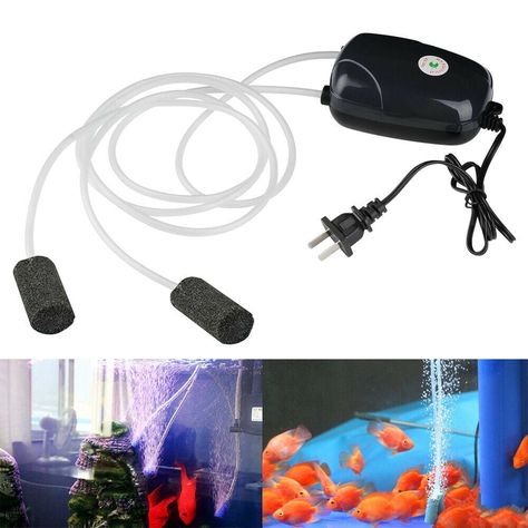 Quiet Aquarium Oxygen Pump - 2 Outlets #AquaDeals Home Fish Tank, Aquarium Home, Bubble Tube, Air Stone, Aquarium Pump, Fresh Water Fish Tank, Aquarium Air Pump, Water Movement, Gas Pipe