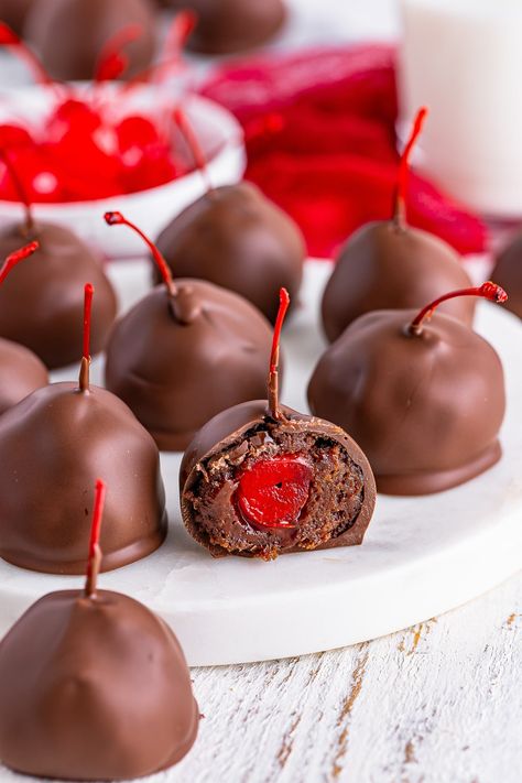 Brownie Truffles Recipe, Basic Brownie Recipe, Cherry Brownies, Brownie Truffles, Dessert Alternatives, Cookie Dough Truffles, Truffles Recipe, Dairy Free Cream, Cherry Chocolate