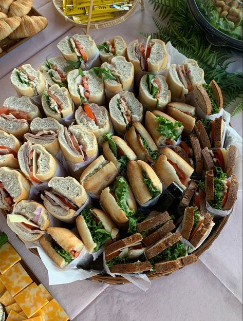 Subs For Birthday Party, Soup Salad And Sandwich Bar, Subway Party Platter, Sub Platter Ideas, Party Sandwiches Platter, Sandwiches For Wedding Reception, Subway Platter, Sandwich Catering Display, Sandwich Trays Party Platters