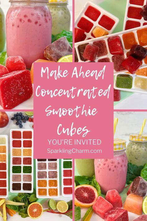 Ninja Blender Recipes Smoothies, Smoothie Cubes, Smoothie Aesthetic, Frozen Smoothie Packs, Diy Smoothies, Make Ahead Smoothies, Freezer Smoothies, Energy Breakfast, Healthy Breakfast On The Go