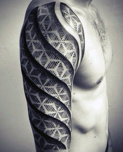 Pattern Tattoos, Sacred Geometry Tattoo, Muster Tattoos, Geometry Tattoo, Intricate Tattoo, 3d Tattoos, 3d Tattoo, Best Sleeve Tattoos, Pattern Tattoo