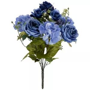 Hobby Lobby Blueberry Flower, Hobby Lobby Fall Decor, Blue Floral Bouquet, Faux Cactus, Tropical Party Decorations, Hydrangea Not Blooming, Blue Bouquet, Cream Flowers, Faux Florals