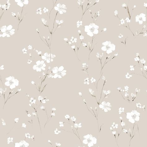 Brent Wallpaper Brent Wallpaper, Airy Wallpaper, Refreshing Aesthetic, Light Brown Wallpaper, White Flower Wallpaper, Wallpaper House Design, Floral Bedroom, Ipad Wallpapers, Neutral Wallpaper