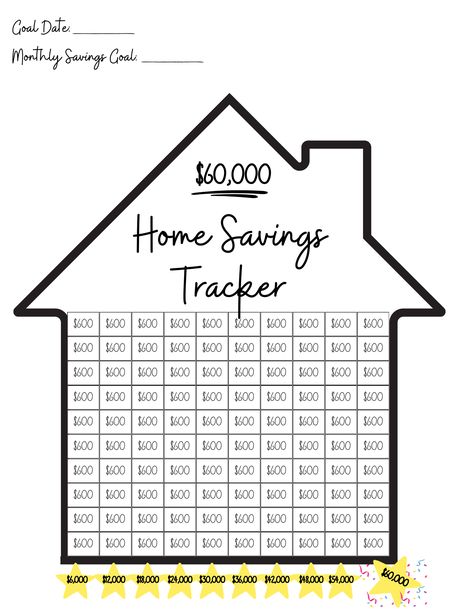 Savings Challenge Printable Free, Free Savings Challenge, Saving For A House, Saving Money Chart, Budget Challenge, Money Chart, Savings Goal, Savings Challenge Printable, Money Planner