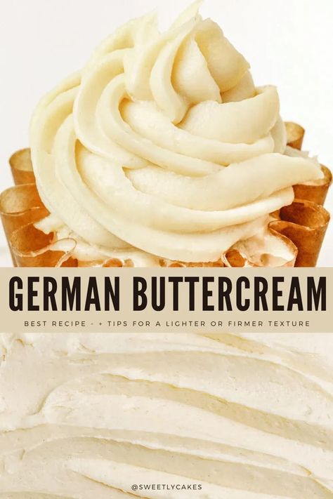 Best German buttercream frosting recipe. The mousseline cream, has a rich taste, like the custard cream, perfect to fill your cakes. German Butter Cream Frosting, Custard Frosting Recipe, German Buttercream Frosting, German Buttercream Recipe, Dutch Cake, Mousseline Cream, German Buttercream, French Pastries Recipes, Frosting Ideas