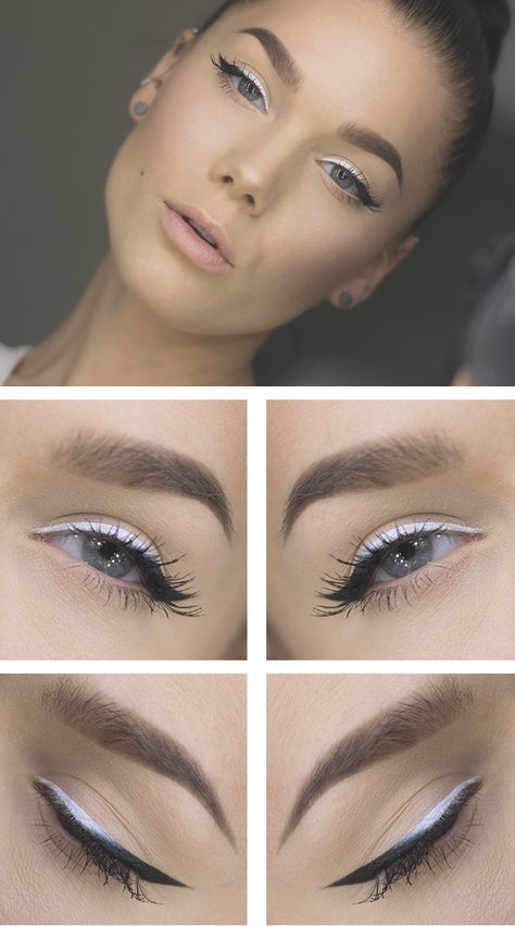 Ombreliner | Linda Hallberg Eyeliner Tips, Mekap Mata, Drag Make-up, Linda Hallberg, White Makeup, White Eyeliner, Smink Inspiration, Makijaż Smokey Eye, How To Apply Eyeliner