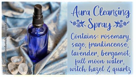 Aura Cleansing Spray, Full Moon Water, Sage Spray, Cleanse Your Aura, Aromatherapy Spray, Spell Bottles, Aura Spray, Rosemary Sage, Smudge Spray